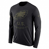 Men's Philadelphia Eagles Nike Salute to Service Sideline Legend Performance Long Sleeve T-Shirt Black,baseball caps,new era cap wholesale,wholesale hats
